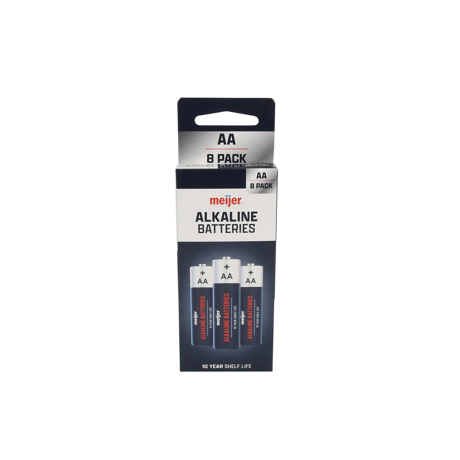 slide 1 of 2, Meijer Alkaline Battery Aa8 Pk Paper Box Pg, 8 ct