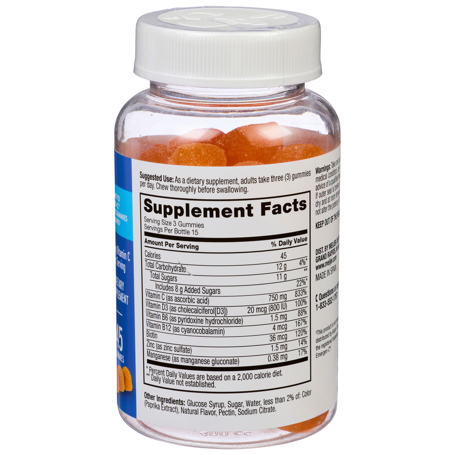 slide 2 of 2, Meijer Immune Support Gummy, 45 ct