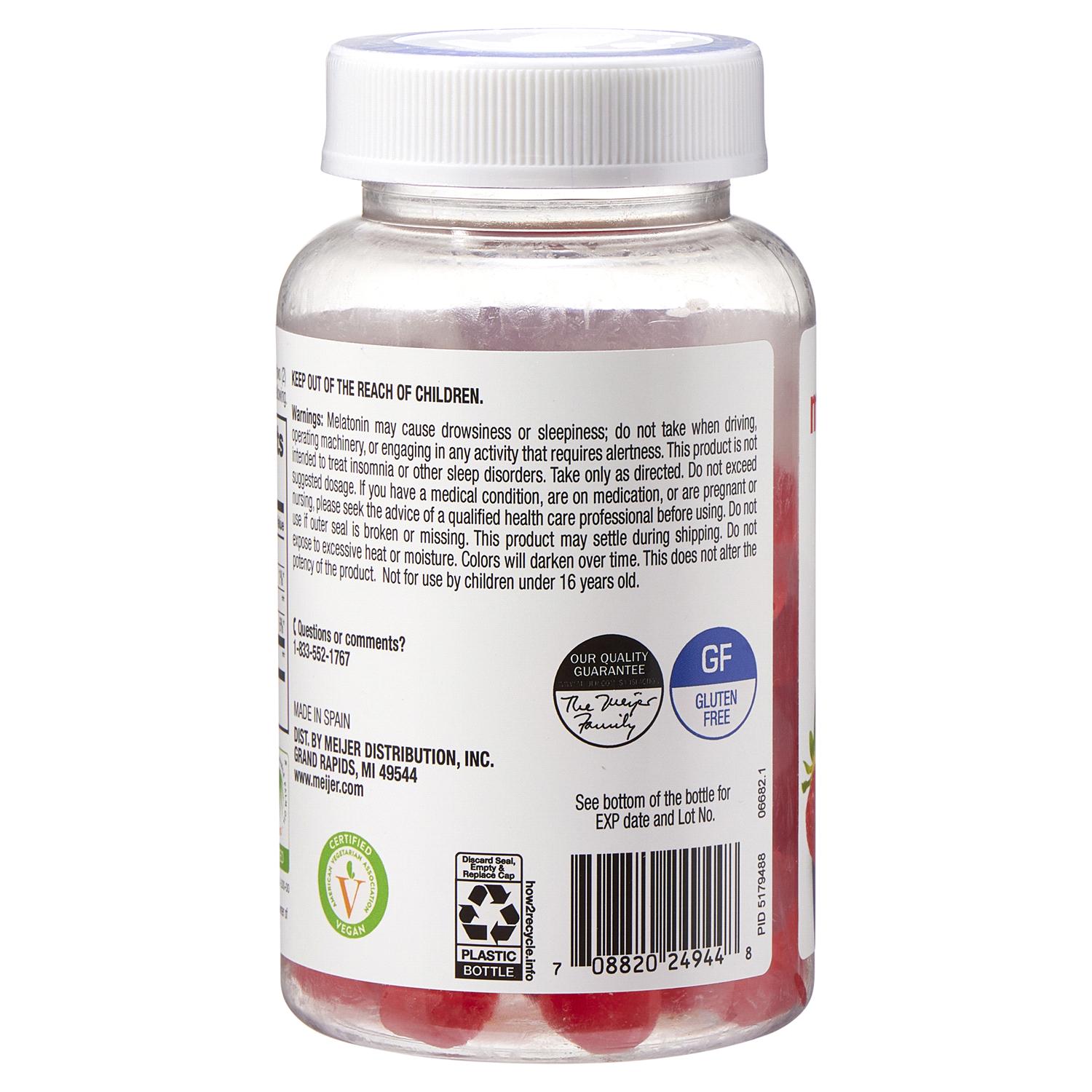 slide 2 of 3, Meijer Melatonin 10mg Gummy 90ct, 90 ct