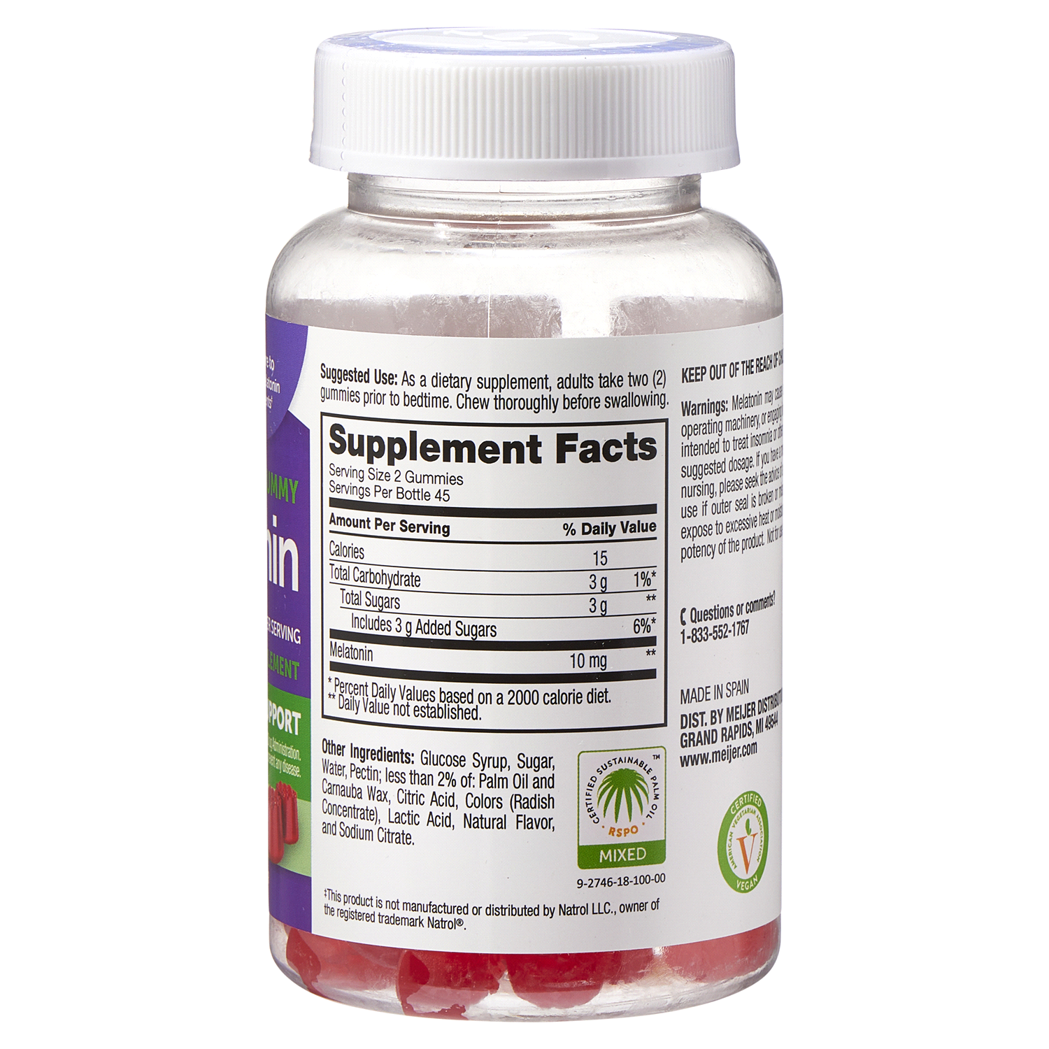 slide 3 of 3, Meijer Melatonin 10mg Gummy 90ct, 90 ct
