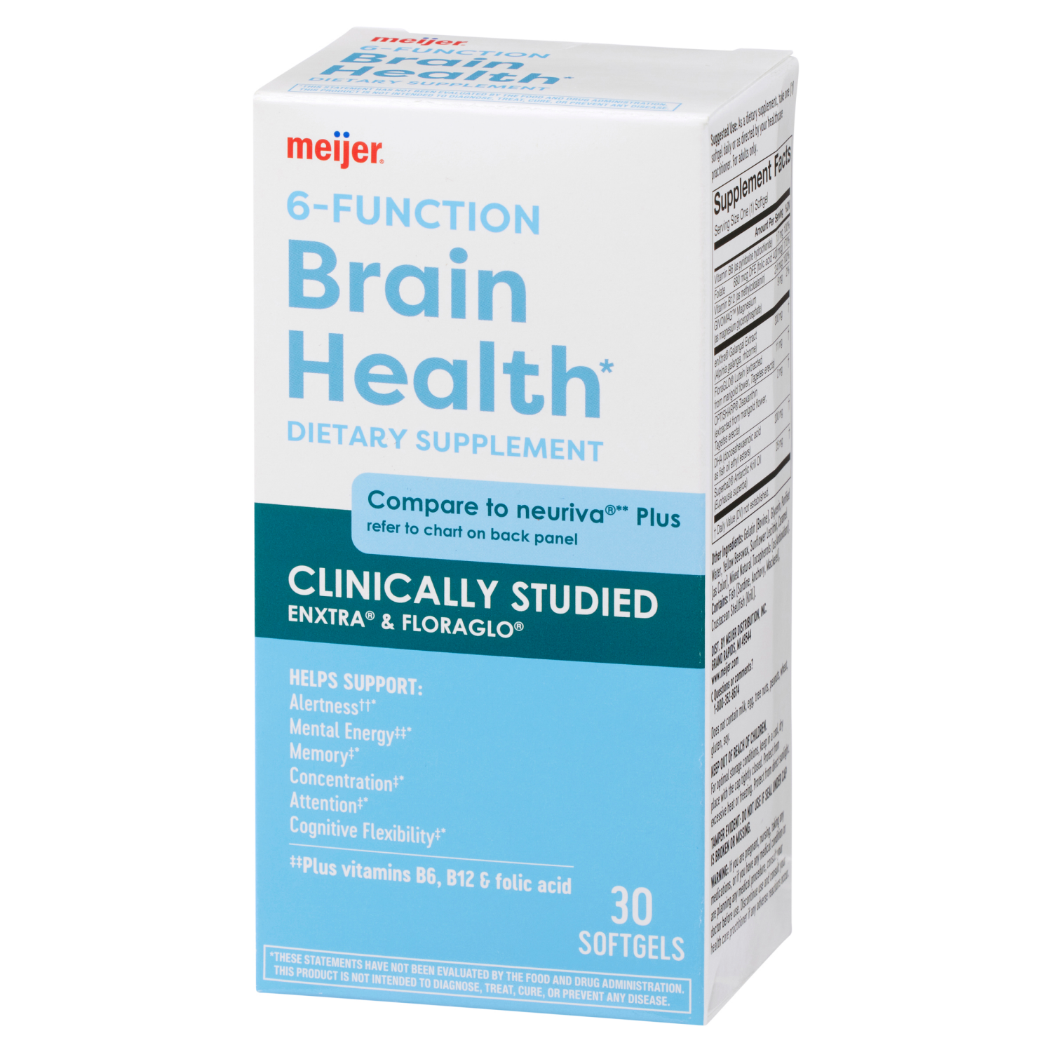 slide 4 of 5, Meijer 6 Function Brain Health, 30 ct