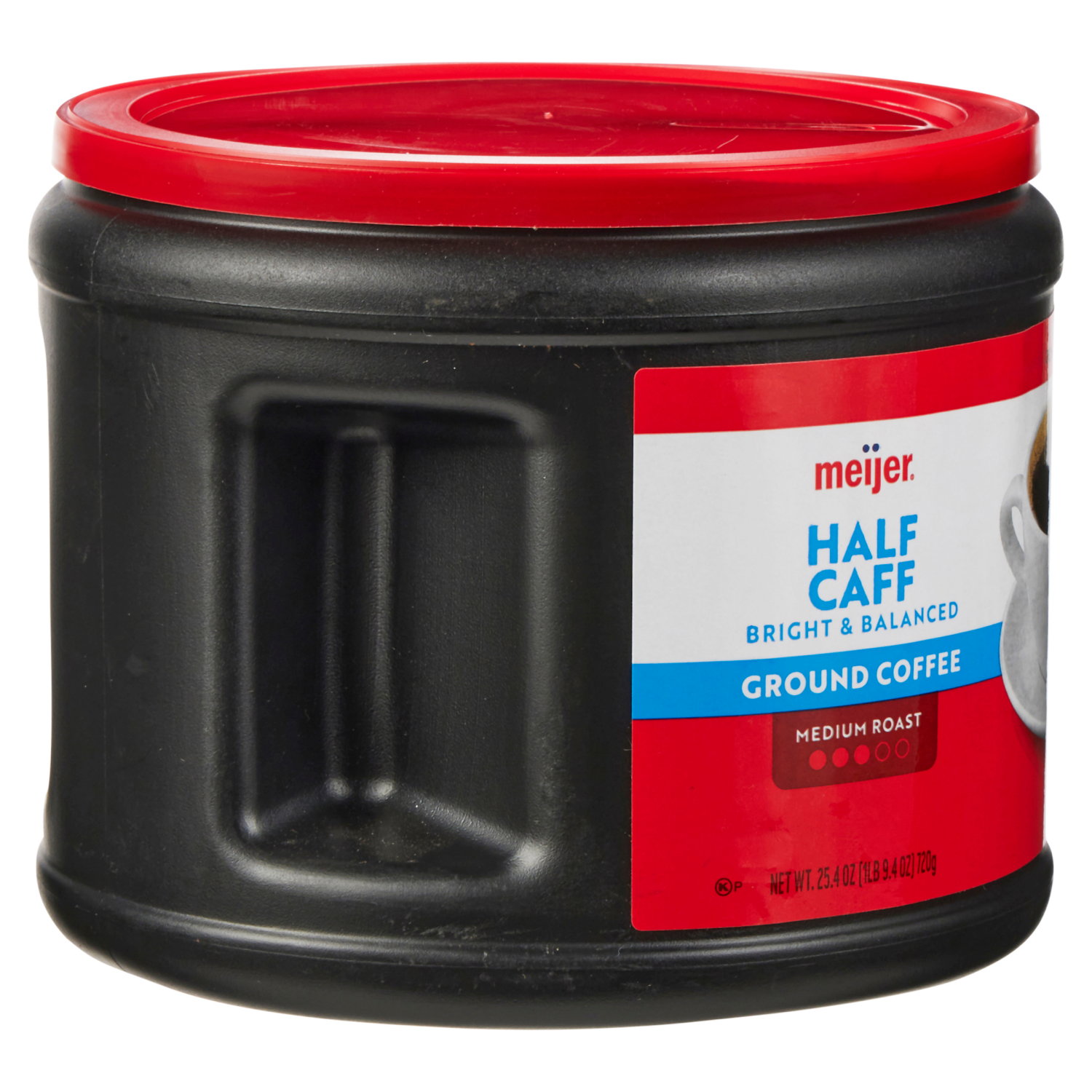 slide 4 of 8, Meijer Classic Roast Half Caffeine Ground Coffee - 25.4 oz, 25.4 oz