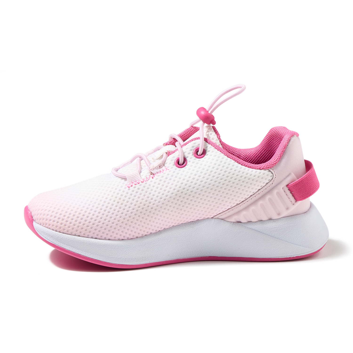 slide 4 of 6, Vively Girls' Alvy Athletic Shoes, White/Light pink/Dark pink, Size 1, Size 1