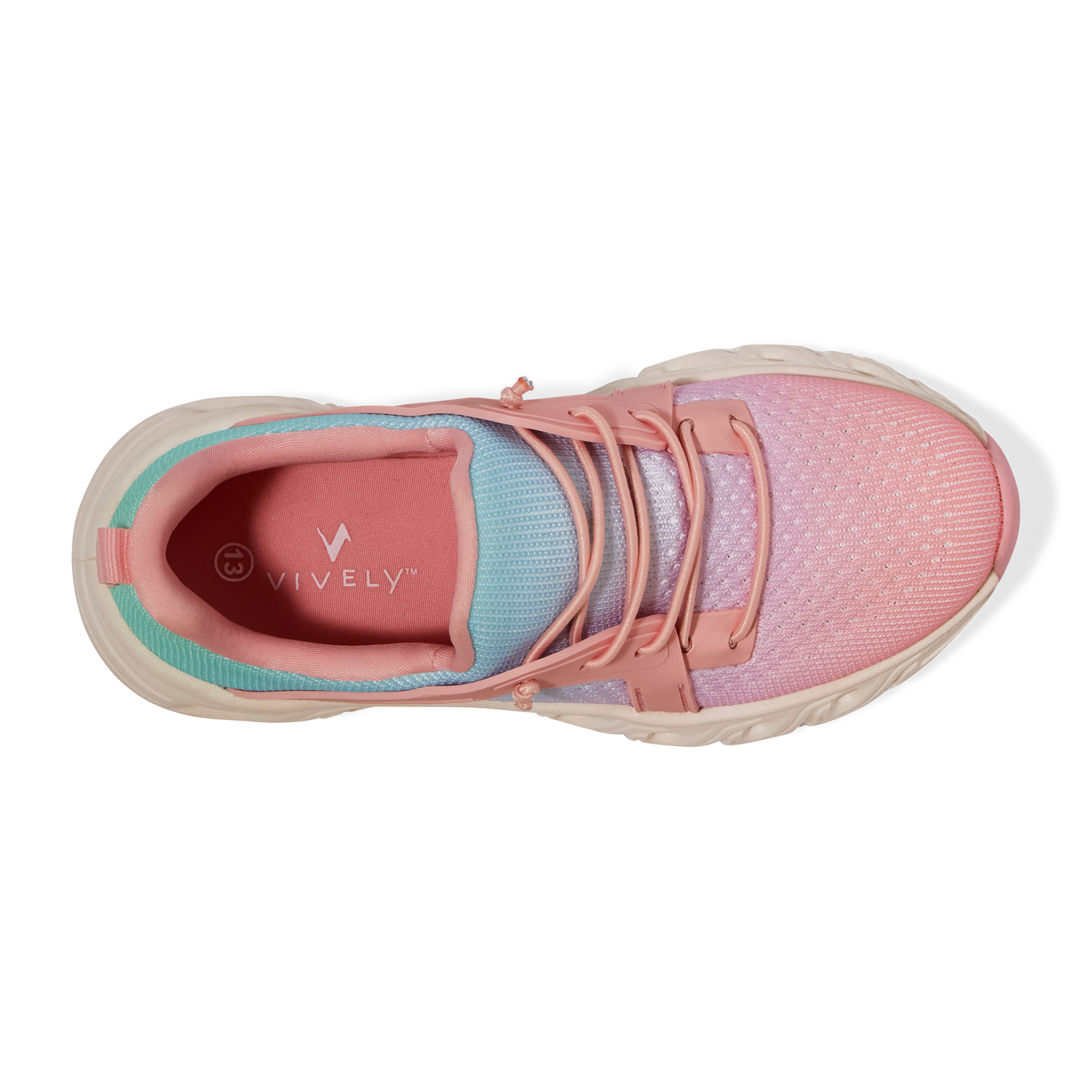 slide 6 of 6, Vively Girls' Mardie Athletic Shoes, Bone/Pastel multi, Size 12, Size 12