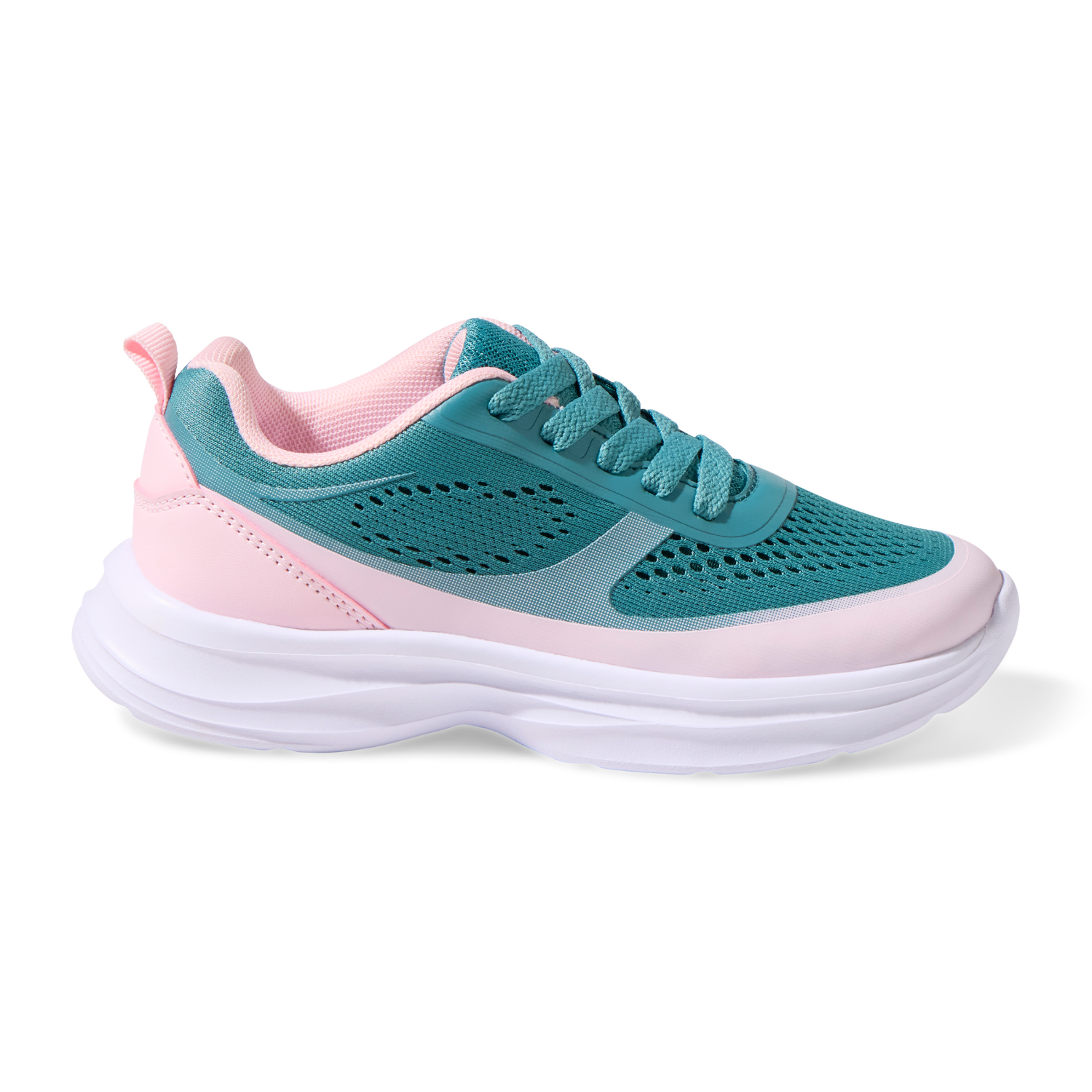 slide 5 of 6, Vively Girls' Galae Athletic Shoes Teal/Pink, Size 1, Size 1