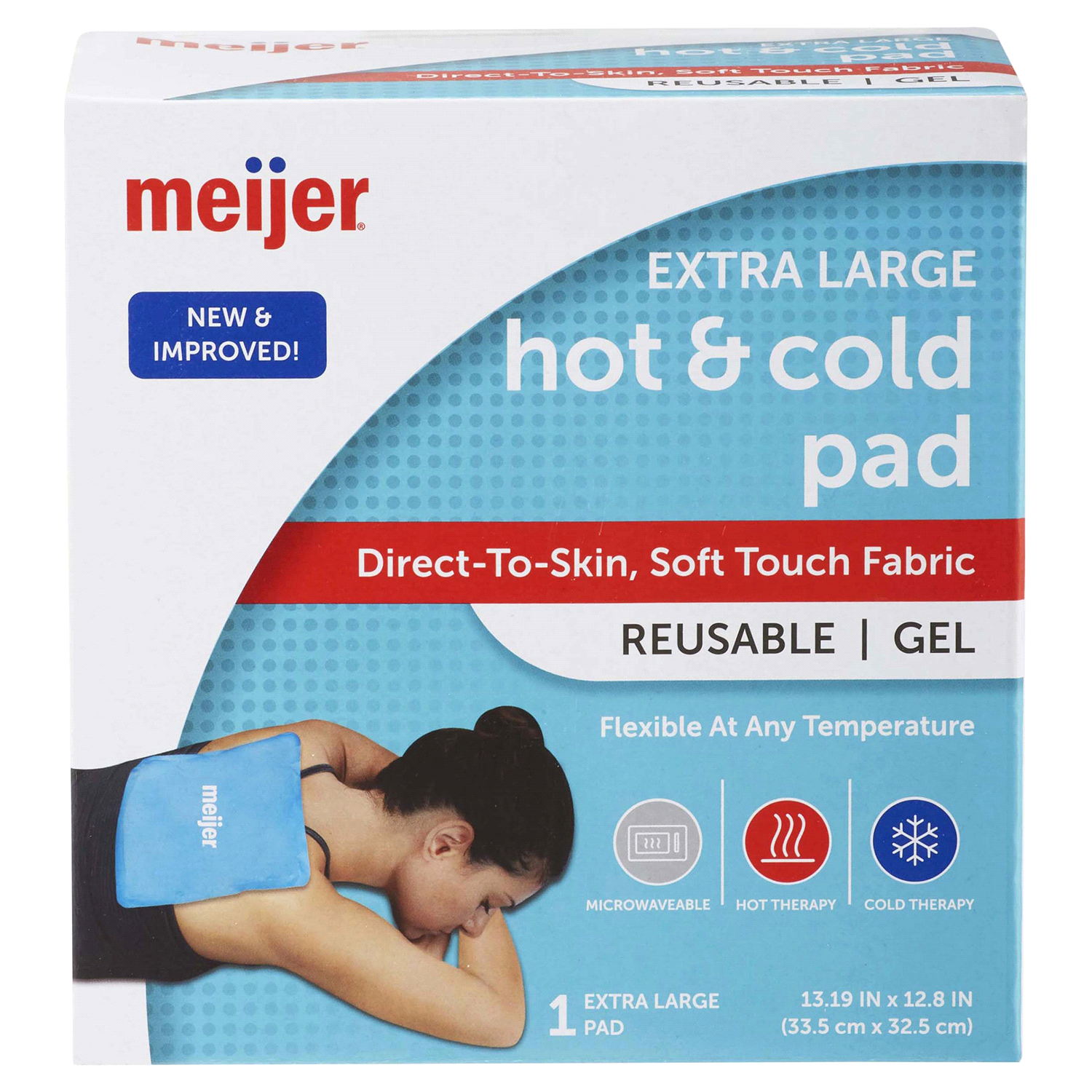 slide 1 of 3, Meijer Extra Large Reusable Gel Hot & Cold Pad, 1 ct