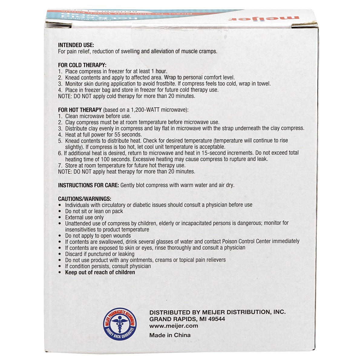 slide 2 of 2, Meijer Multi-Purpose Hot & Cold Reusable Clay Wrap, 1 ct