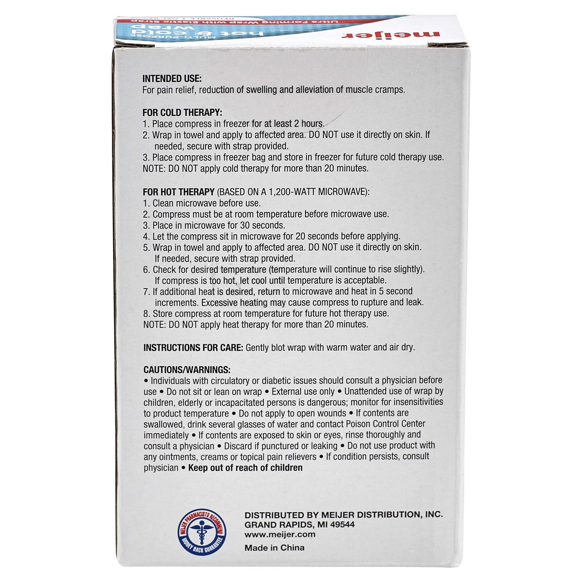 slide 2 of 2, Meijer Multi-Purpose Hot & Cold Gel Beads Wrap, 1 ct