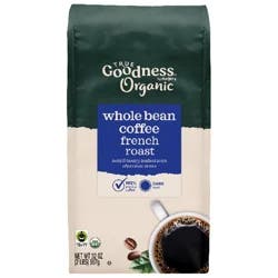 True Goodness Organic French Roast Whole Bean Coffee, 32 Oz
