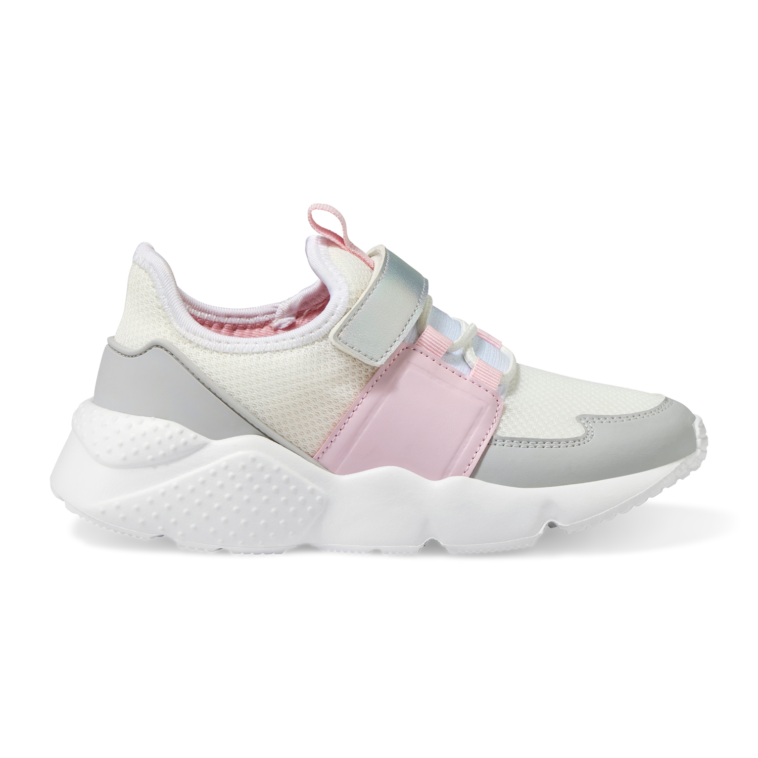 slide 5 of 6, Vively Girls' Josh Athletic Shoes White/Gray/Pink, Size 11, Size 11