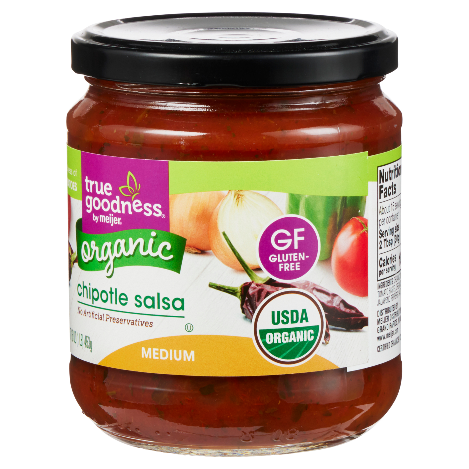slide 7 of 8, True Goodness Organic Medium Chipotle Salsa, 16 oz, 16 oz