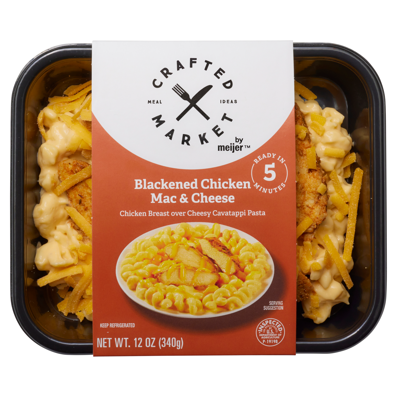 slide 1 of 4, Crafted Market by Meijer Blackened Chicken Mac & Cheese, 12 oz., 12 oz