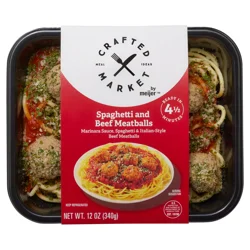 Crafted Market by Meijer Spaghetti and Beef Meatballs, 12 oz.