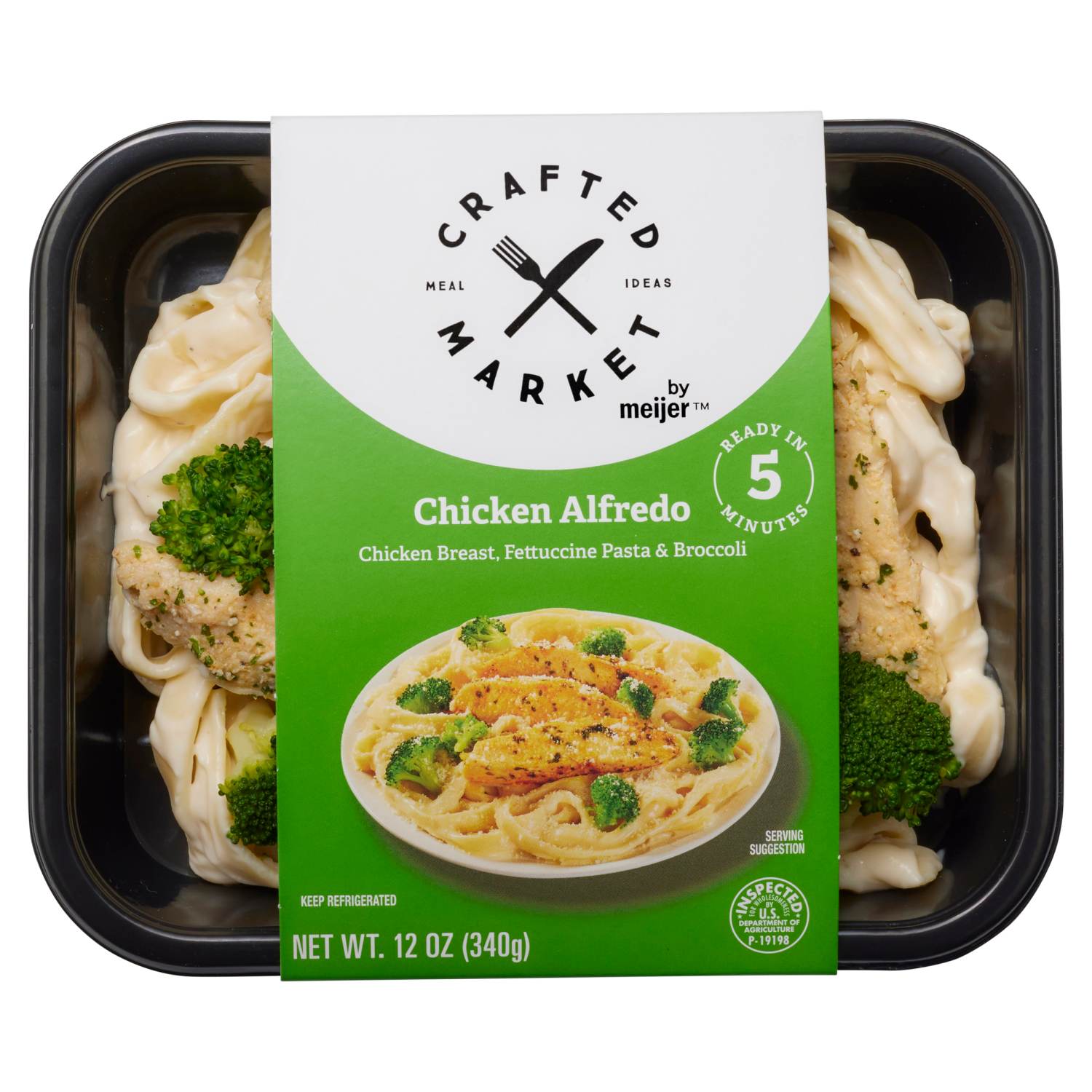 slide 1 of 4, Crafted Market By Meijer Chicken Alfredo, 12 oz