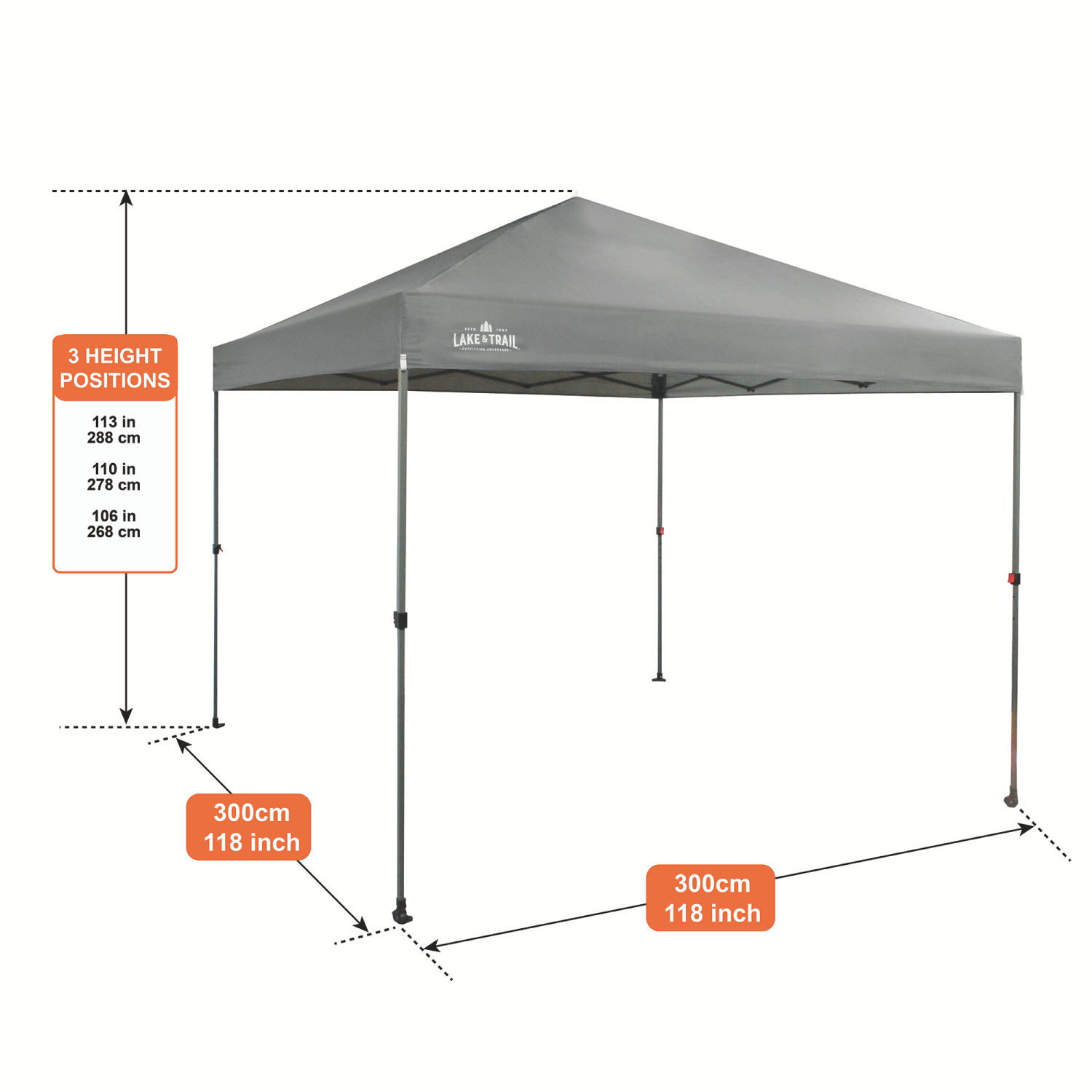 slide 2 of 8, Lake & Trail Straight Leg Canopy 10X10 New V, 10 ft x 10 ft