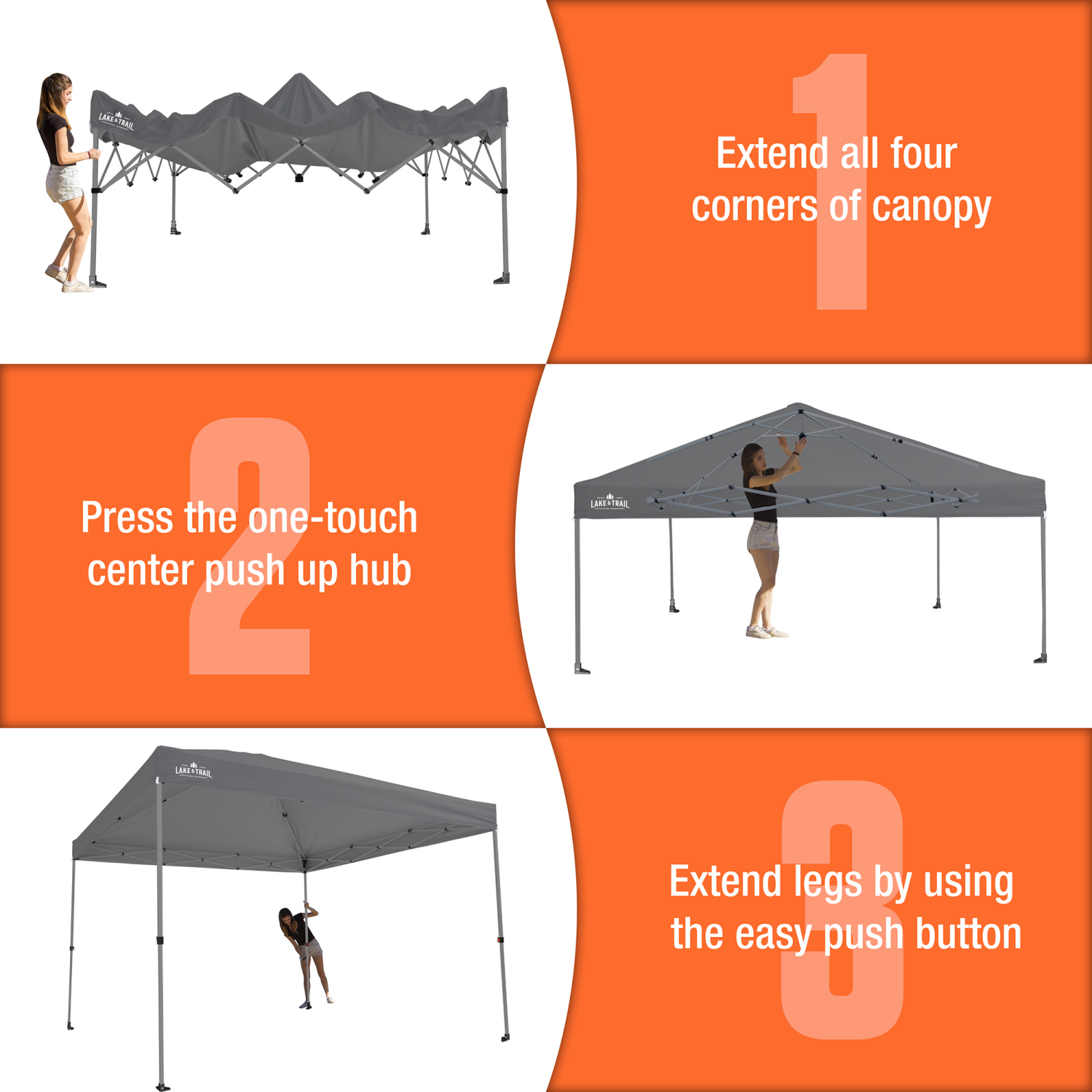 slide 4 of 8, Lake & Trail Straight Leg Canopy 10X10 New V, 10 ft x 10 ft