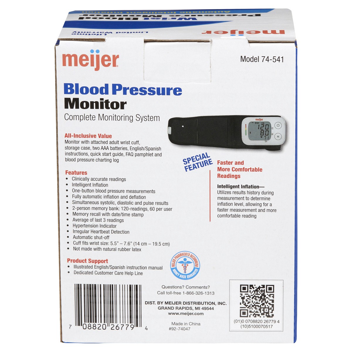 slide 4 of 4, Meijer Wrist Blood Pressure Monitor, 1 ct