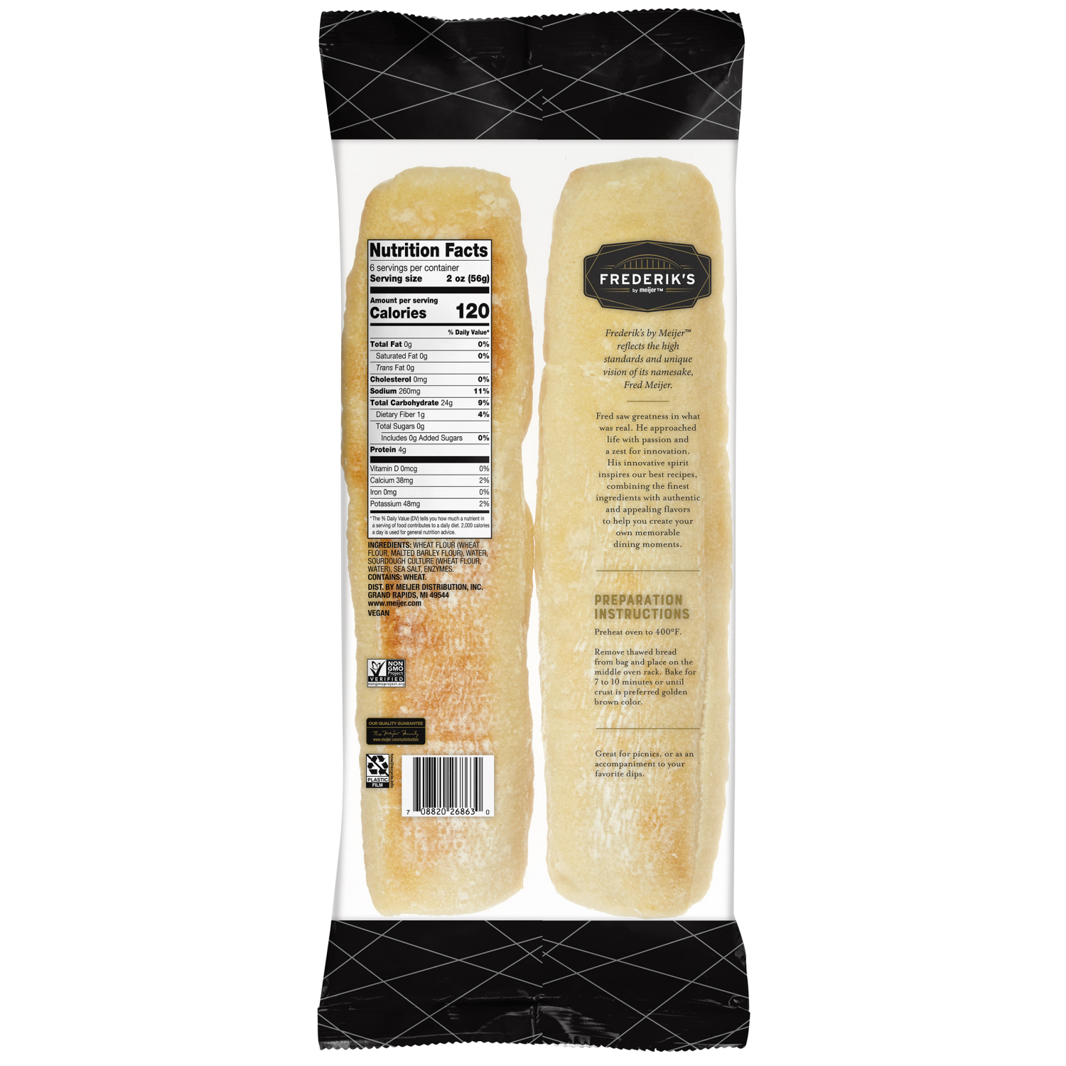 slide 2 of 2, Frederik's By Meijer Frederik's by Meijer Take & Bake French Classic Demi Baguette Twin-Pack, 12 oz, 12 oz