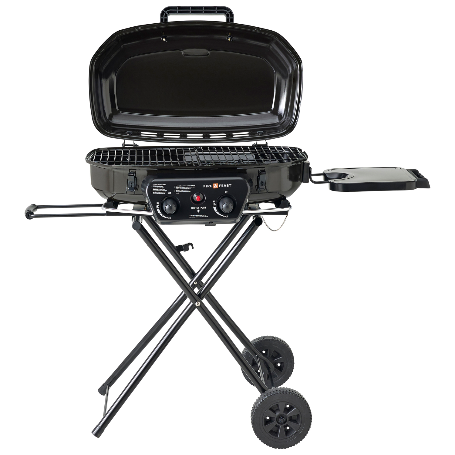slide 5 of 6, Fire & Feast 2 Burner Portable Gas Grill, 35.5 in