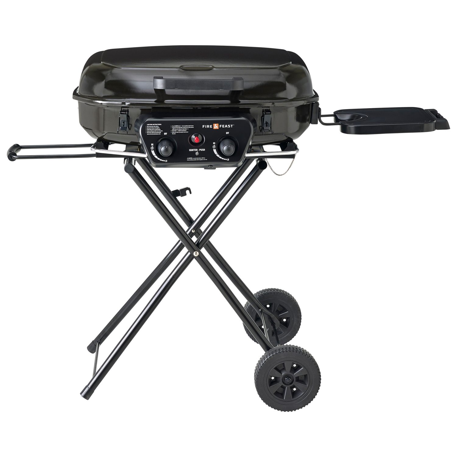slide 6 of 6, Fire & Feast 2 Burner Portable Gas Grill, 35.5 in