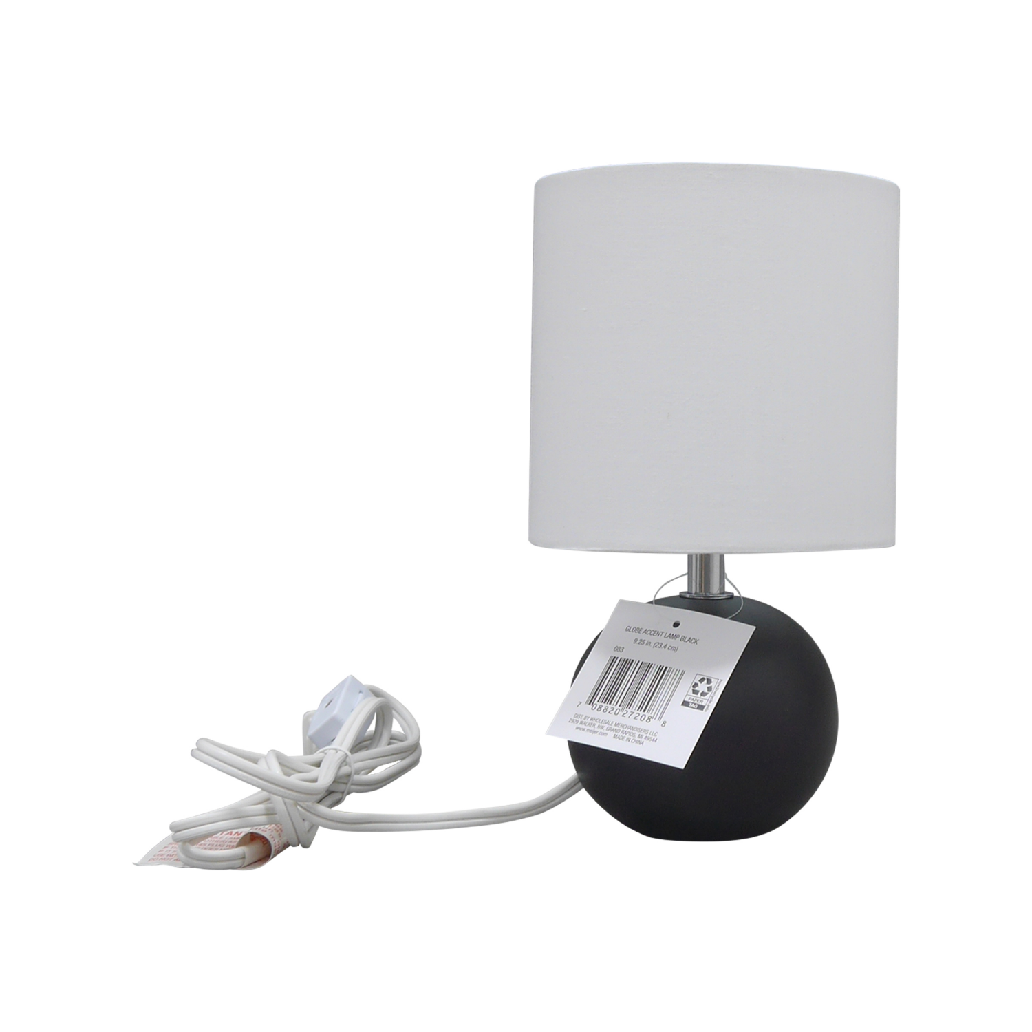 slide 3 of 5, ROOM & RETREAT RR Globe Accent Lamp, 9.25 Inch, Black, 9.25 in