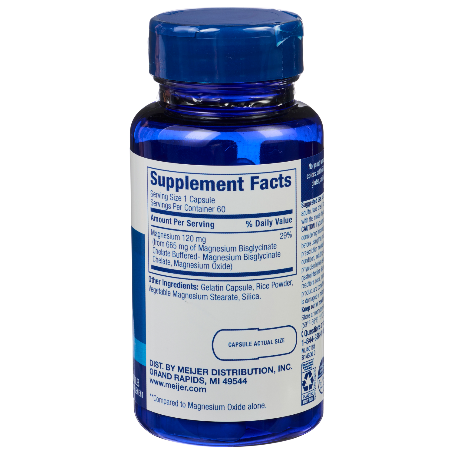 slide 3 of 3, MEIJER WELLNESS Meijer Buffered Magnesium Glycinate Capsules, 60 ct; 665 mg