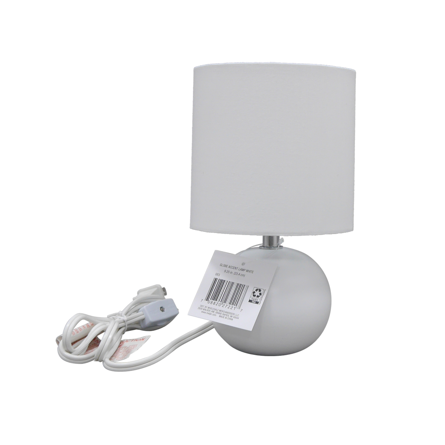 slide 3 of 5, ROOM & RETREAT RR Globe Accent Lamp, 9.25 Inch, White, 9.25 in