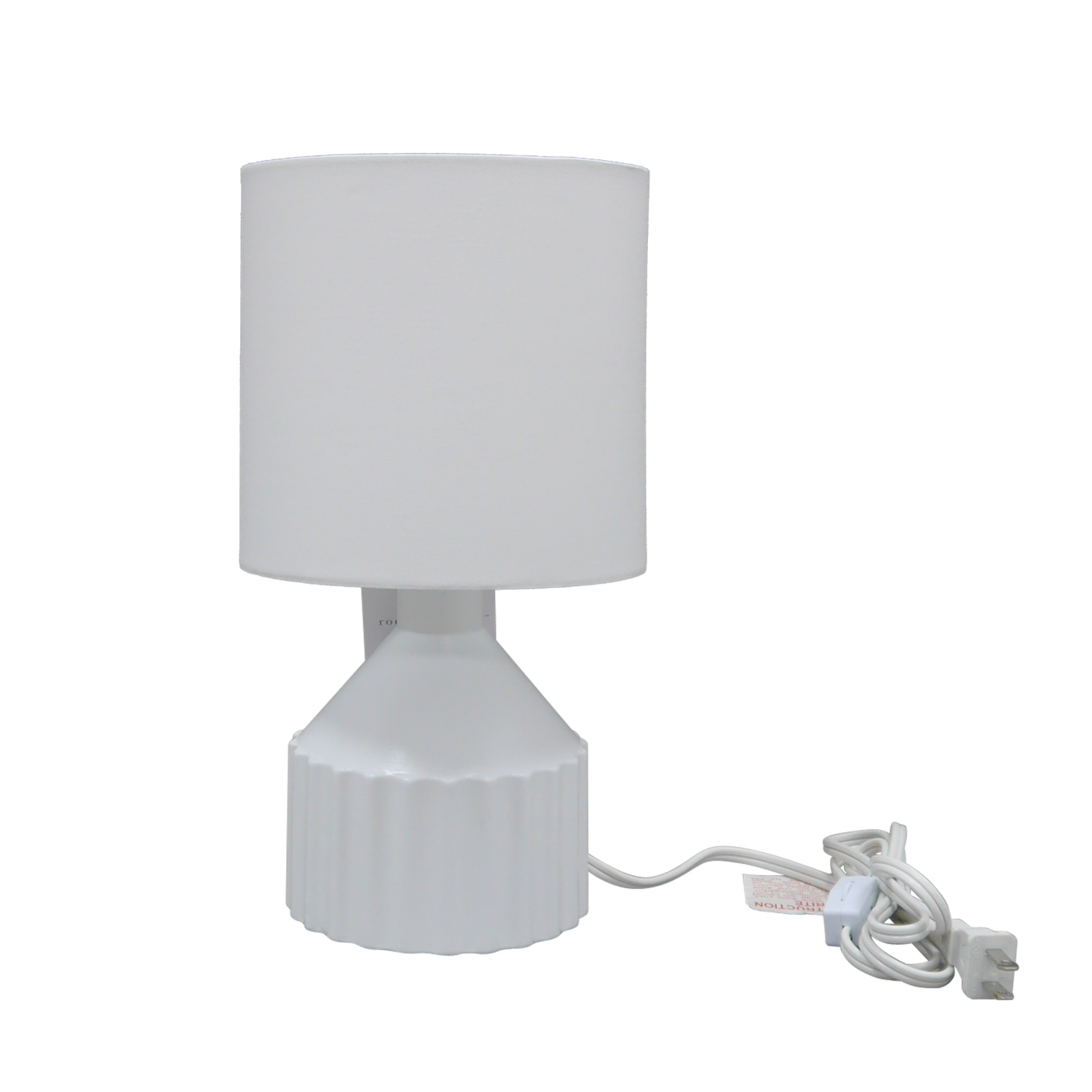 slide 2 of 5, ROOM & RETREAT RR Ribbed Ceramic Accent Lamp, 12.25 Inch, White, 12.25 in