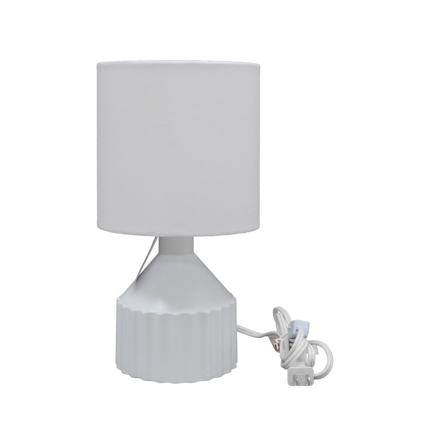 slide 1 of 5, ROOM & RETREAT RR Ribbed Ceramic Accent Lamp, 12.25 Inch, White, 12.25 in