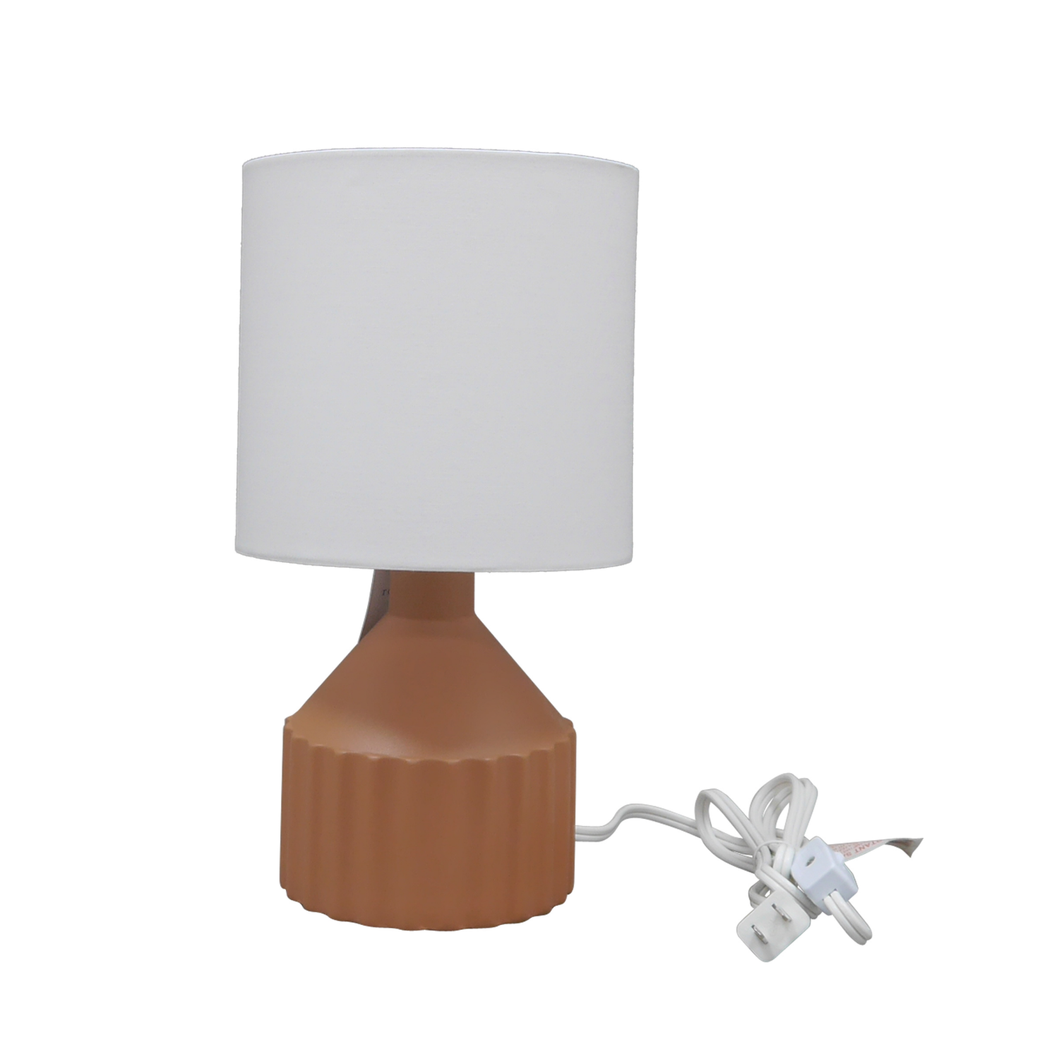slide 2 of 5, ROOM & RETREAT RR Ribbed Ceramic Accent Lamp, 12.25 Inch, Rust, 12.25 in