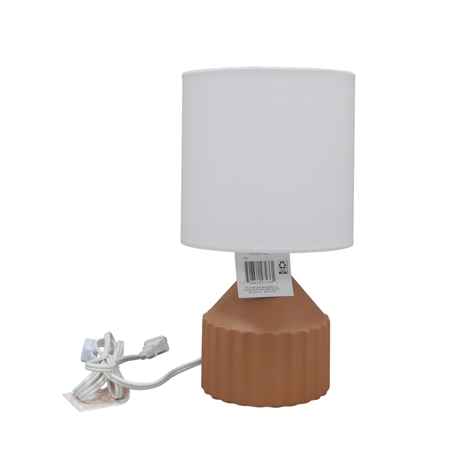 slide 3 of 5, ROOM & RETREAT RR Ribbed Ceramic Accent Lamp, 12.25 Inch, Rust, 12.25 in