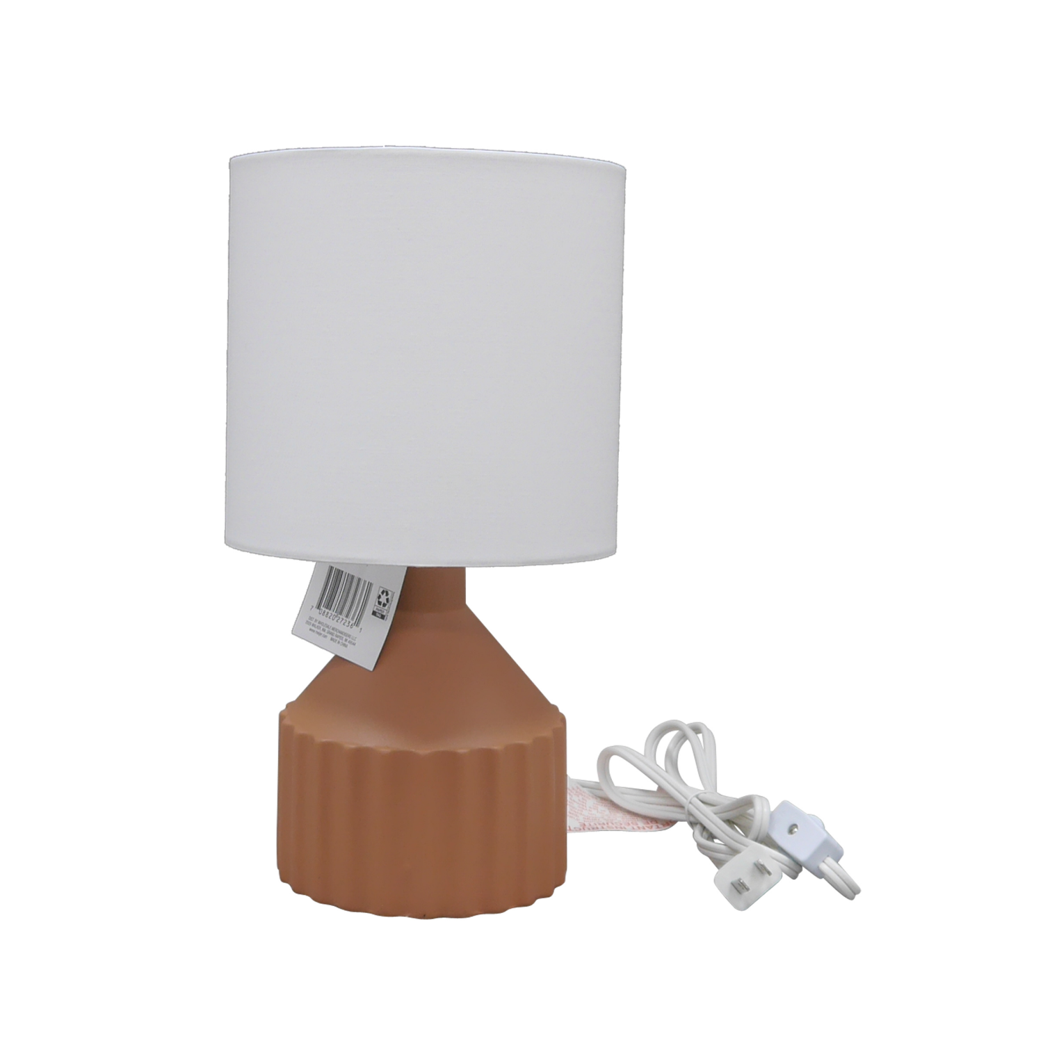 slide 1 of 5, ROOM & RETREAT RR Ribbed Ceramic Accent Lamp, 12.25 Inch, Rust, 12.25 in