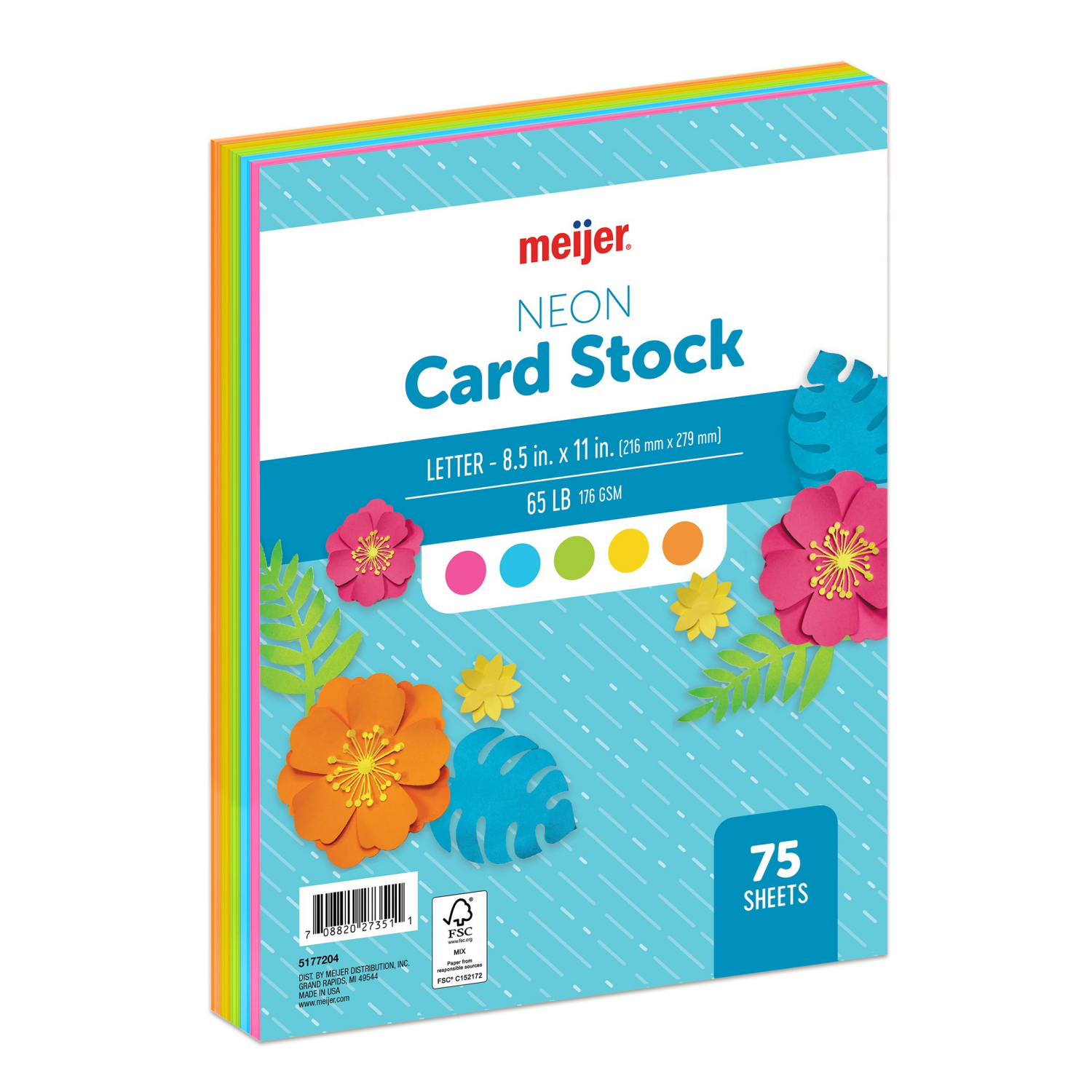 slide 6 of 7, Meijer Label Colored Cardstock, 1 ct