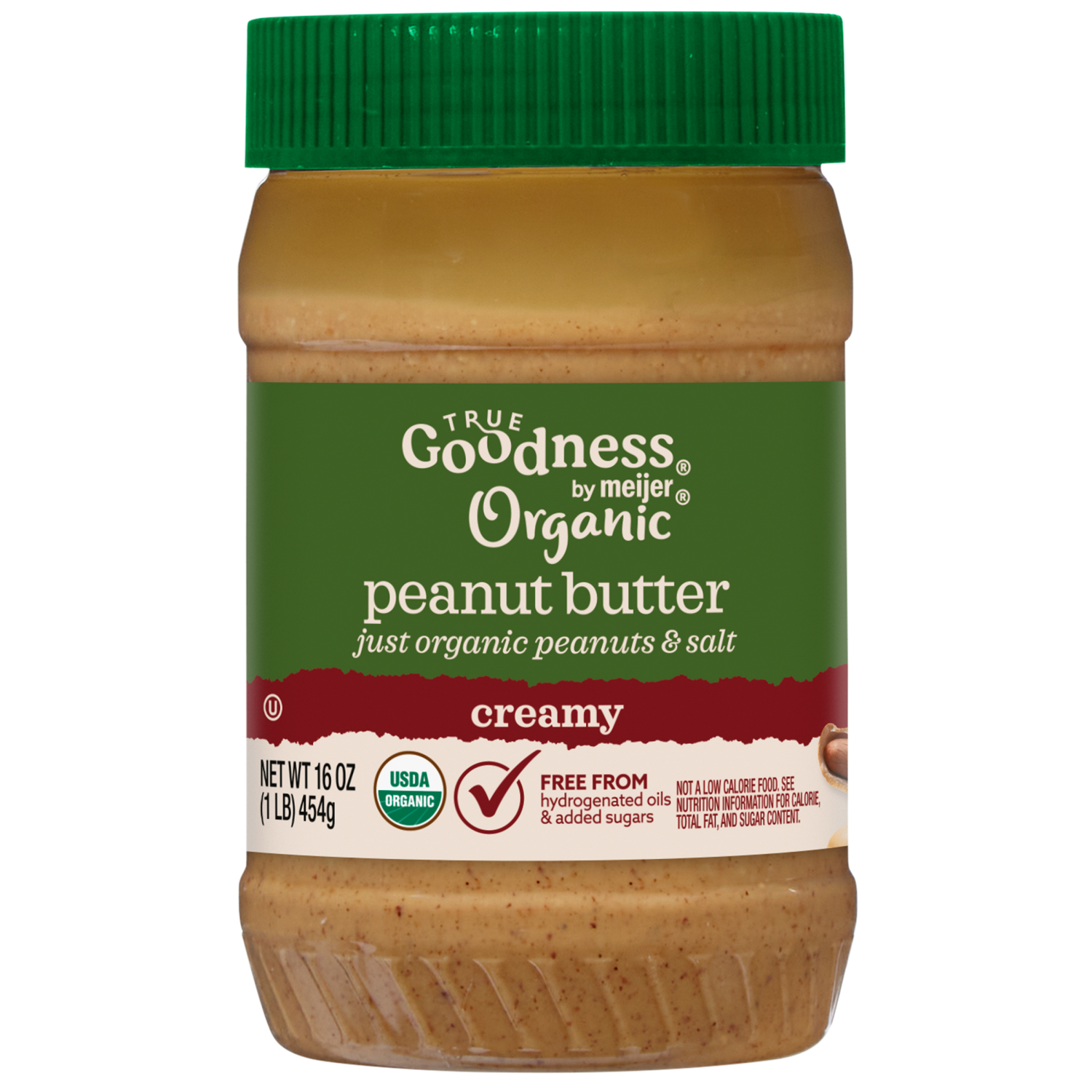 slide 1 of 3, True Goodness by Meijer Organic Creamy Peanut Butter, 16 oz