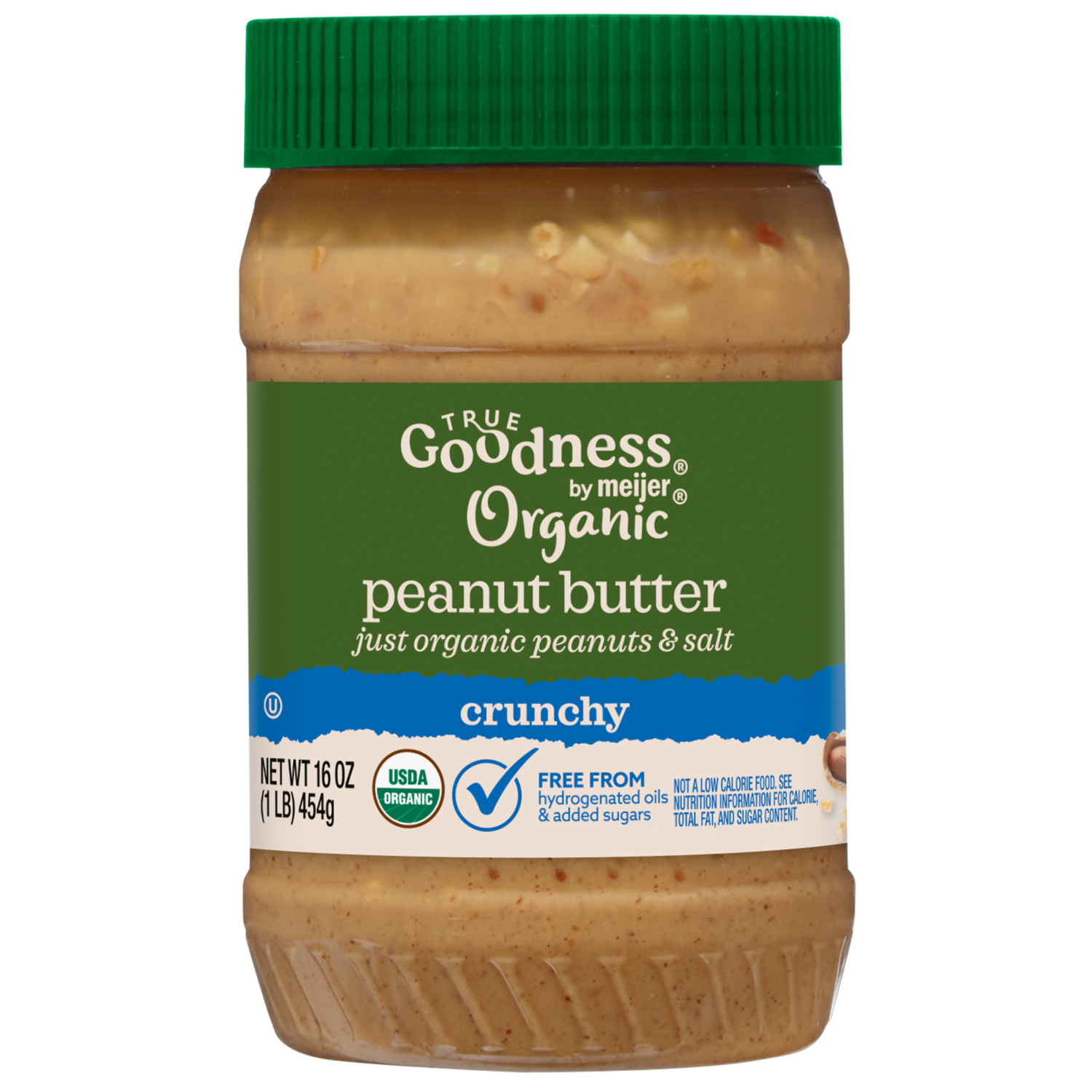 slide 1 of 3, True Goodness by Meijer Organic Crunchy Peanut Butter, 16 oz