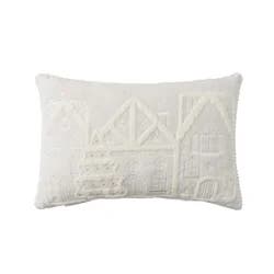 December Home DH HOL COZY SNOWY TOWN PILLOW 14X20