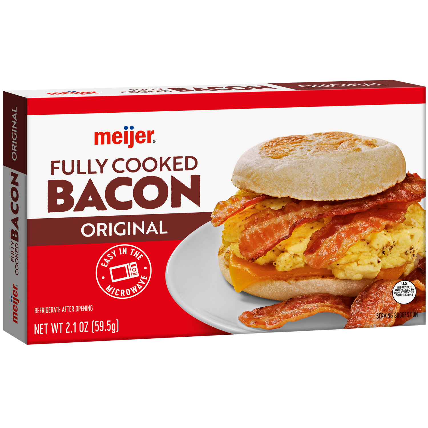 slide 6 of 8, Meijer Fully Cooked Bacon, 2.1 oz, 2.1 oz