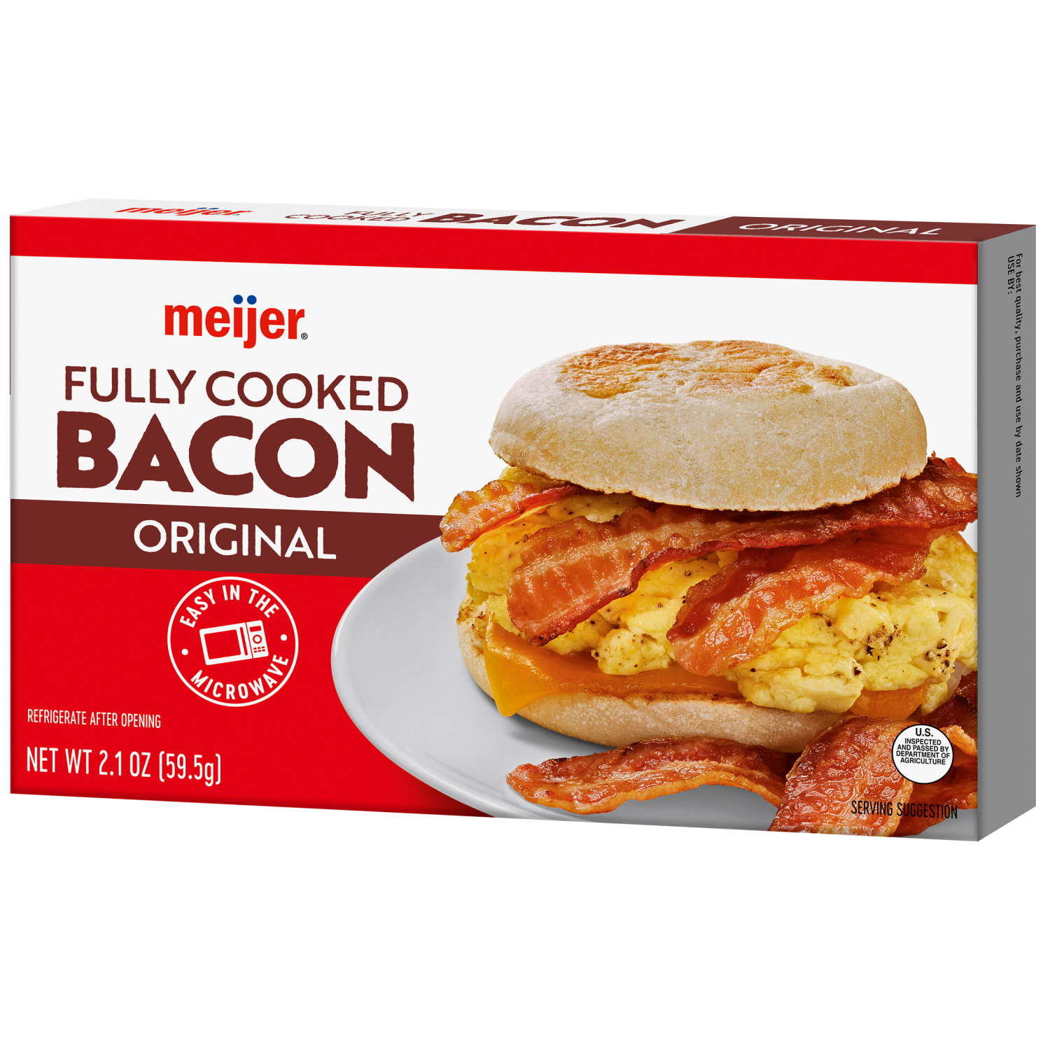slide 7 of 8, Meijer Fully Cooked Bacon, 2.1 oz, 2.1 oz