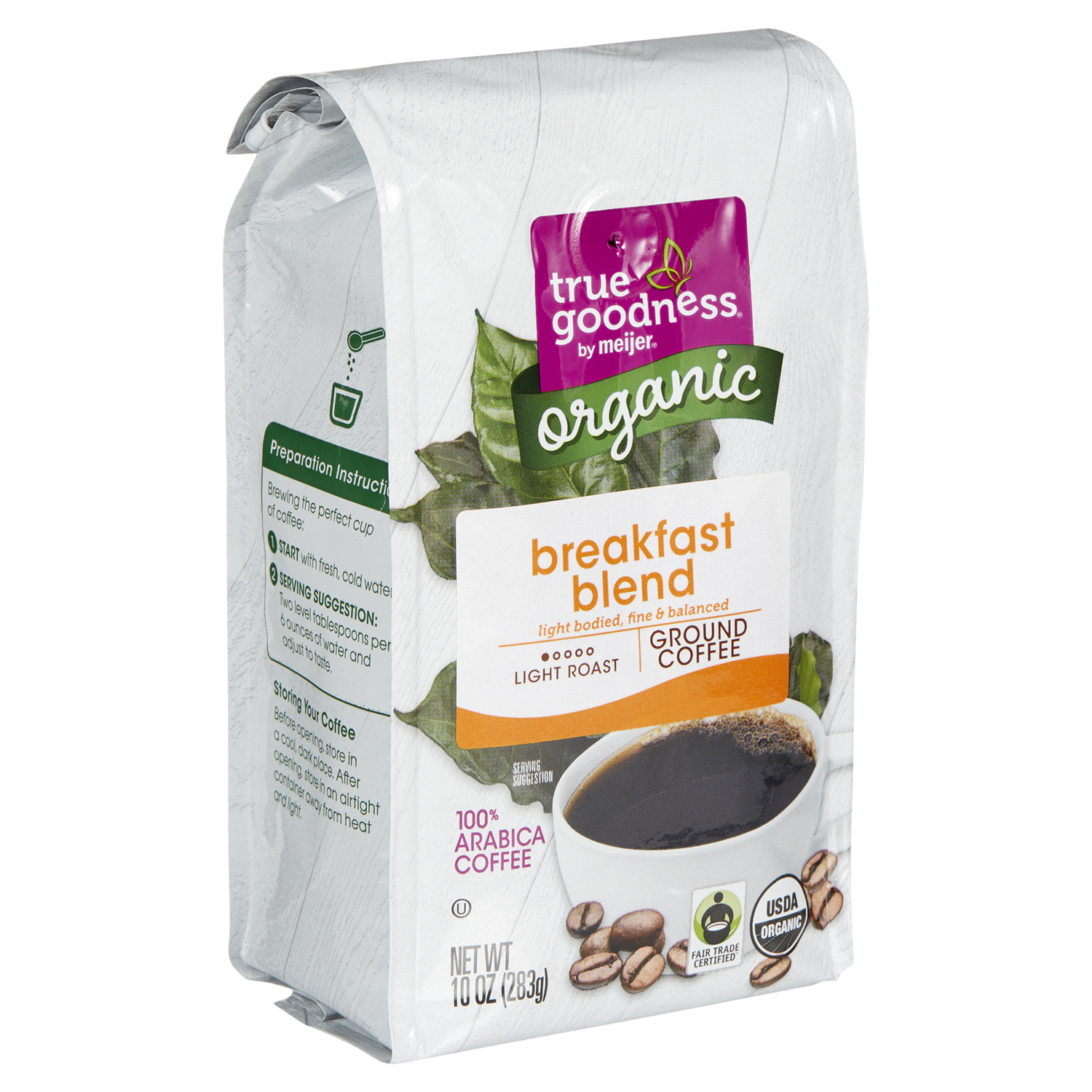 slide 4 of 5, True Goodness Organic Breakfast Blend Ground Coffee - 10 oz, 10 oz