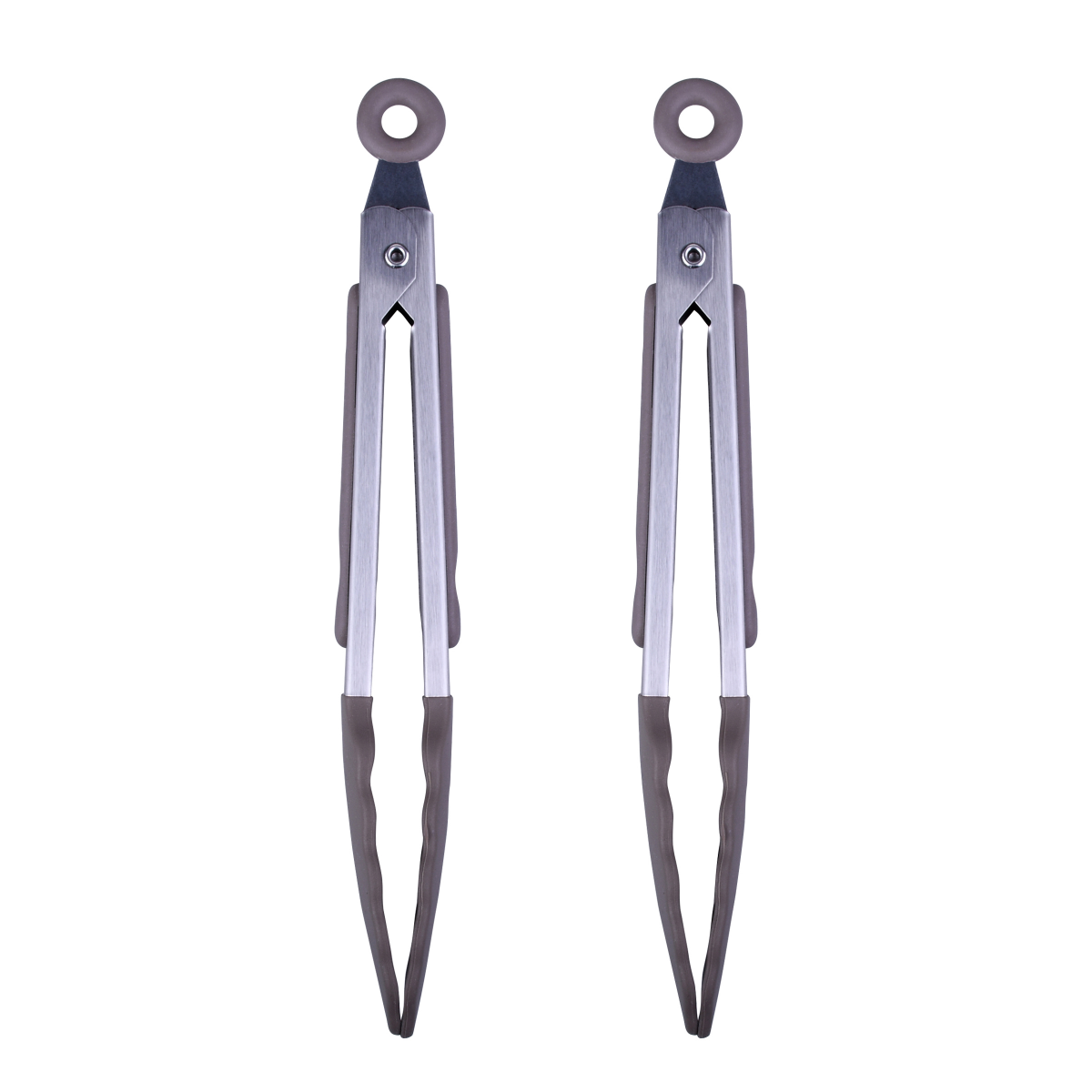 slide 2 of 3, Grand Gourmet Mini Silicone Tong set, Gray, 2 pieces, 2 ct