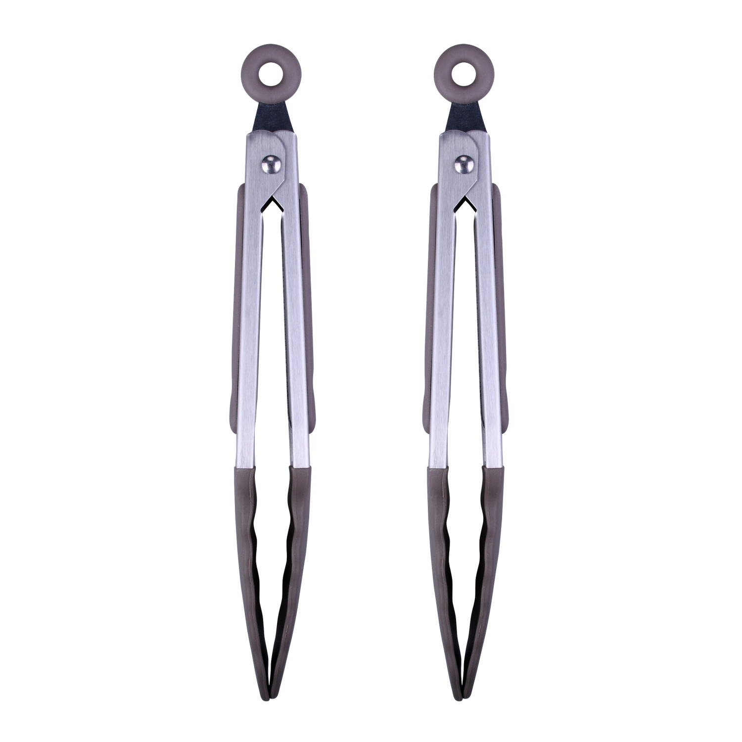 slide 1 of 3, Grand Gourmet Mini Silicone Tong set, Gray, 2 pieces, 2 ct