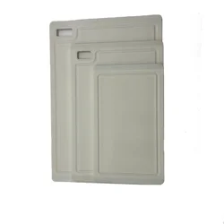 Grand Gourmet Poly Cutting Board Nonslip, 3Piece, Cream