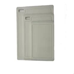 Grand Gourmet Poly Cutting Board Nonslip, 3Piece, Cream