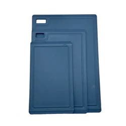 Grand Gourmet Poly Cutting Board Nonslip, 3Piece, Blue