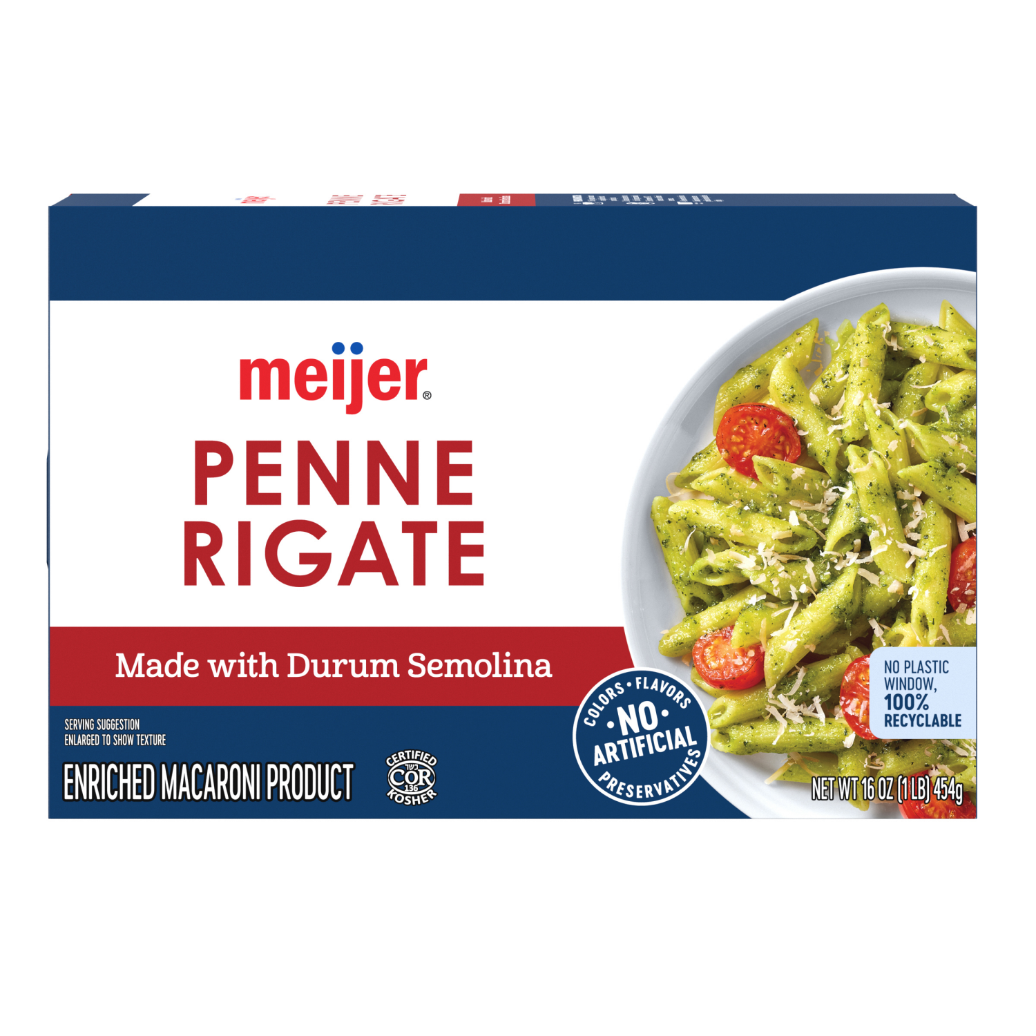 slide 2 of 8, Meijer Pasta Penne Rigate, 16 oz