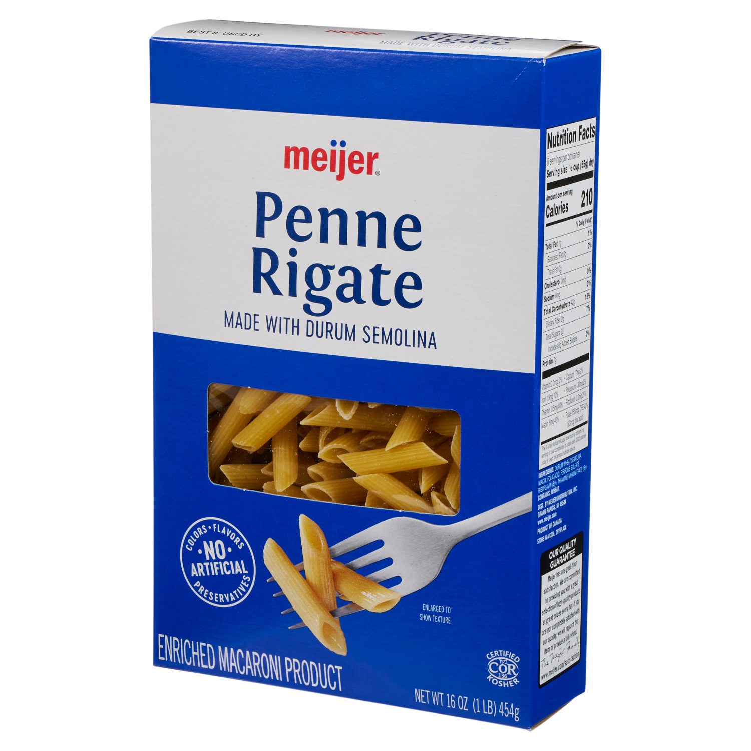 slide 7 of 8, Meijer Pasta Penne Rigate, 16 oz