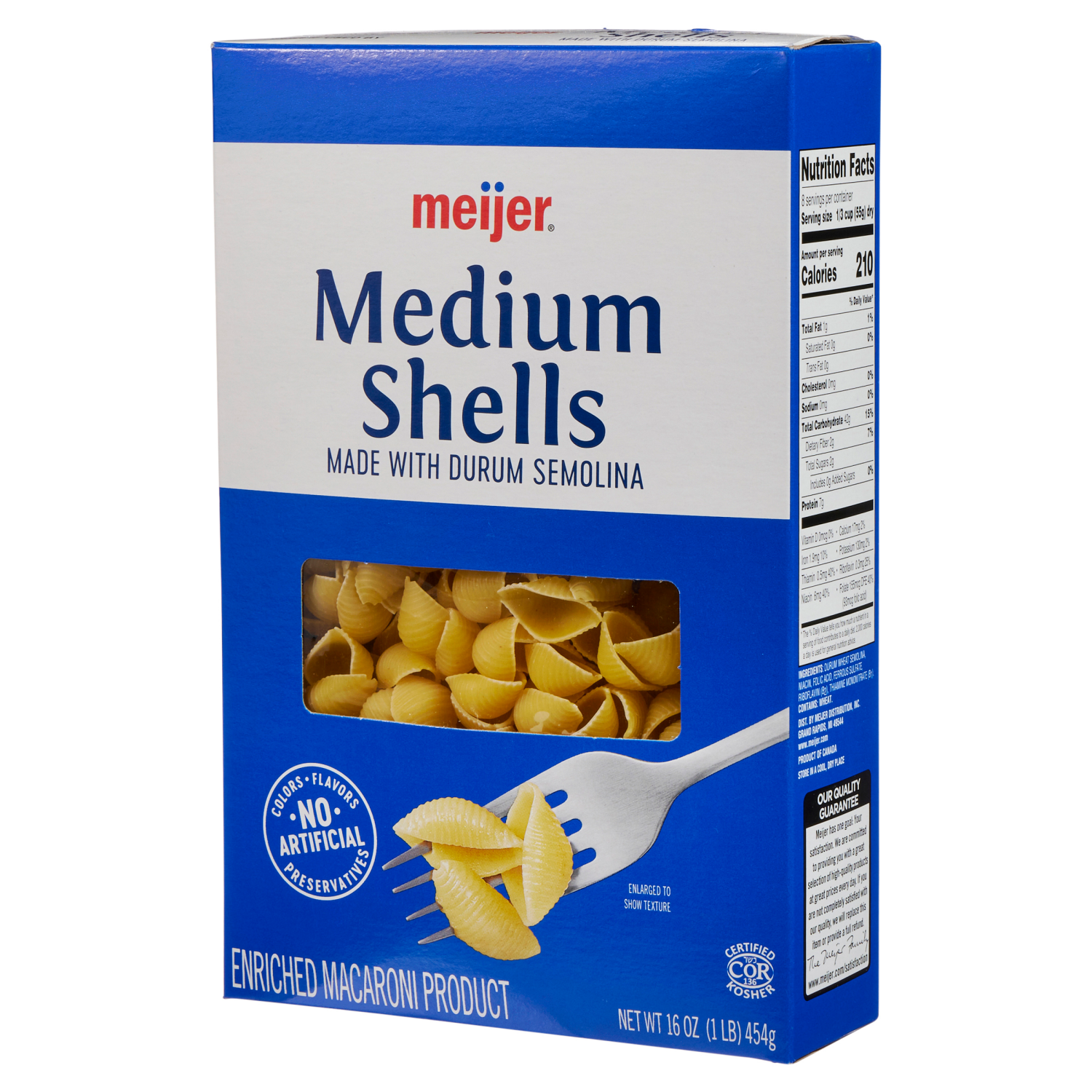 slide 7 of 8, Meijer Pasta Medium Shells, 16 oz