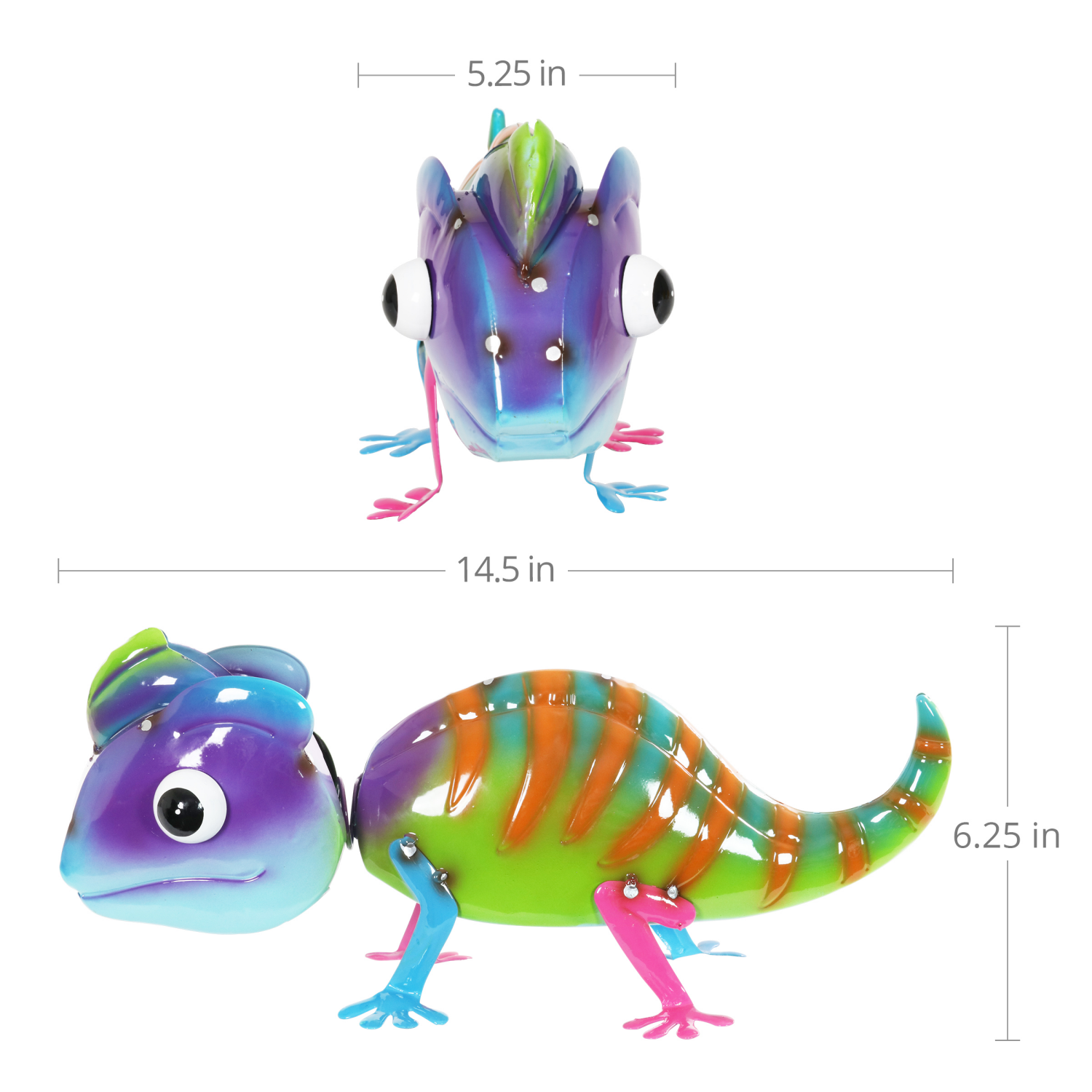 slide 5 of 7, ROOM & RETREAT Metal Colorful Chameleon, 8 in