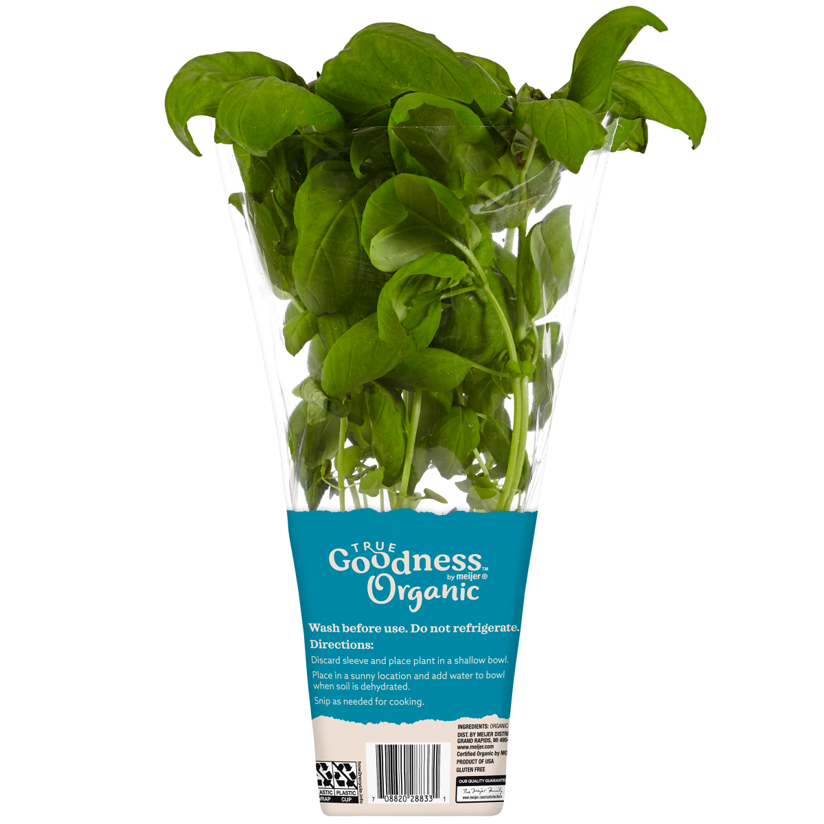 slide 2 of 2, True Goodness Organic Potted Basil 4", 1 ct