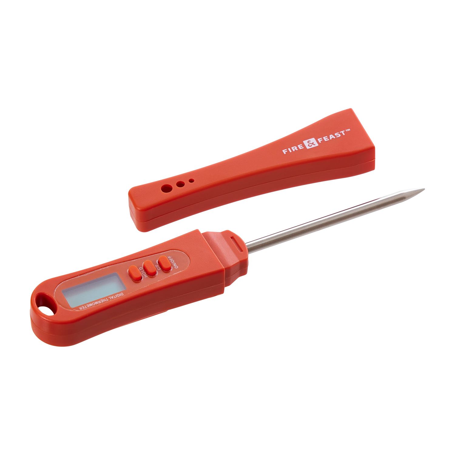 slide 3 of 3, Fire & Feast Digital Meat Thermometer Black, 5.91 ft ft